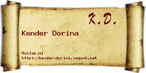 Kender Dorina névjegykártya